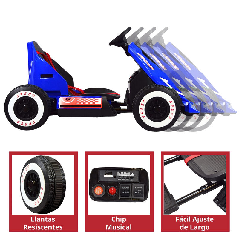 Montable Electrico Go Kart para Ni&ntilde;os Largo Aju... image number null