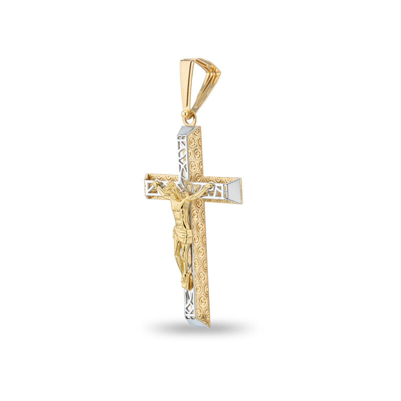 Crucifijo Oro Amarillo Y Blanco 14k 39mm | Bizz... image number null