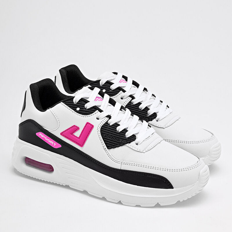 Apoort Tenis deportivo para mujer blanco negro ... image number null