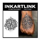 Tatuajes Temporales Inkartlink Br&uacute;jula Vintage - 2 Hojas