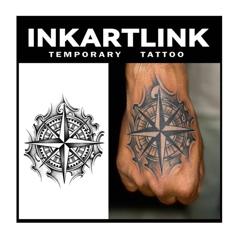 Tatuajes Temporales Inkartlink Br&uacute;jula Vintage ... image number null