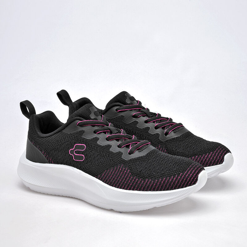 Charly Tenis Deportivo Para Mujer Negro Rosa Co... image number null
