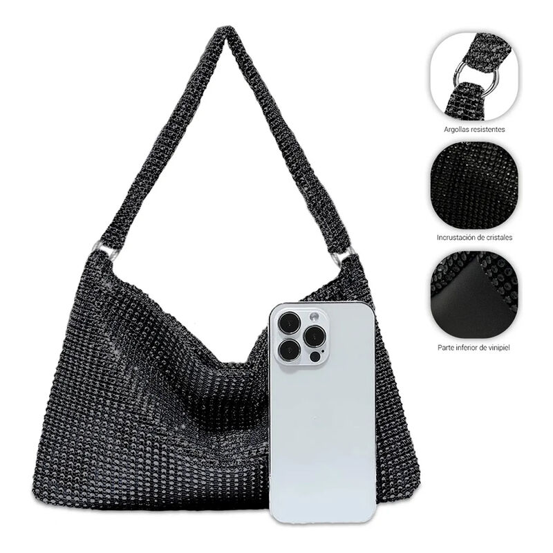 Bolso de Mano con Cristales Brillantes para Noc... image number null