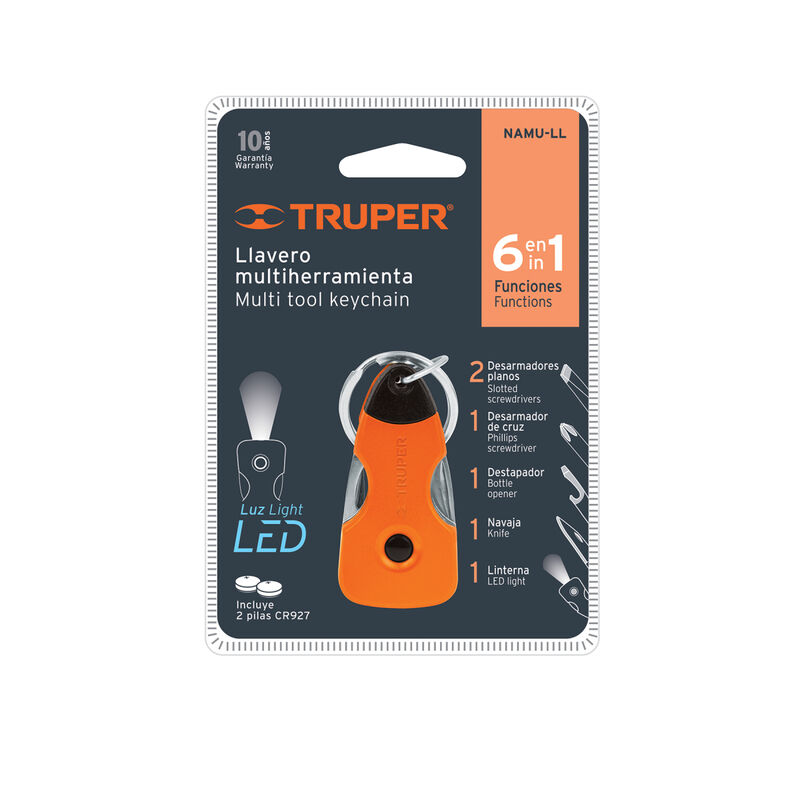 Multiherramienta Truper tipo llavero con 6 func... image number null