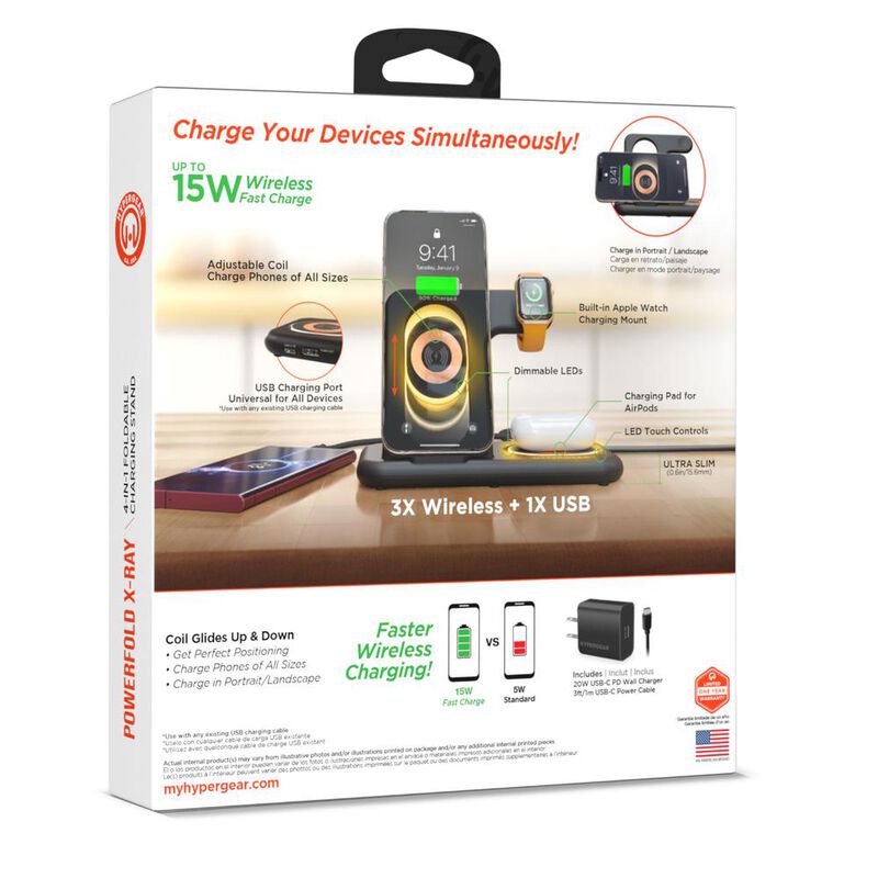 Cargador Base Inal&aacute;mbrica 4 en 1 de 15W Hyperge... image number null