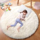 Alfombra Pagisofe Redonda, Blanca Crema, 120 Cm, Ultrasuave