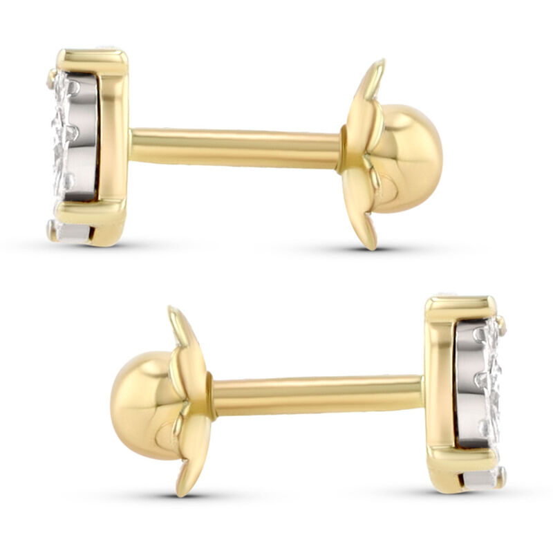 Aretes Oro Amarillo Y Blanco 14k 7 Pts image number null