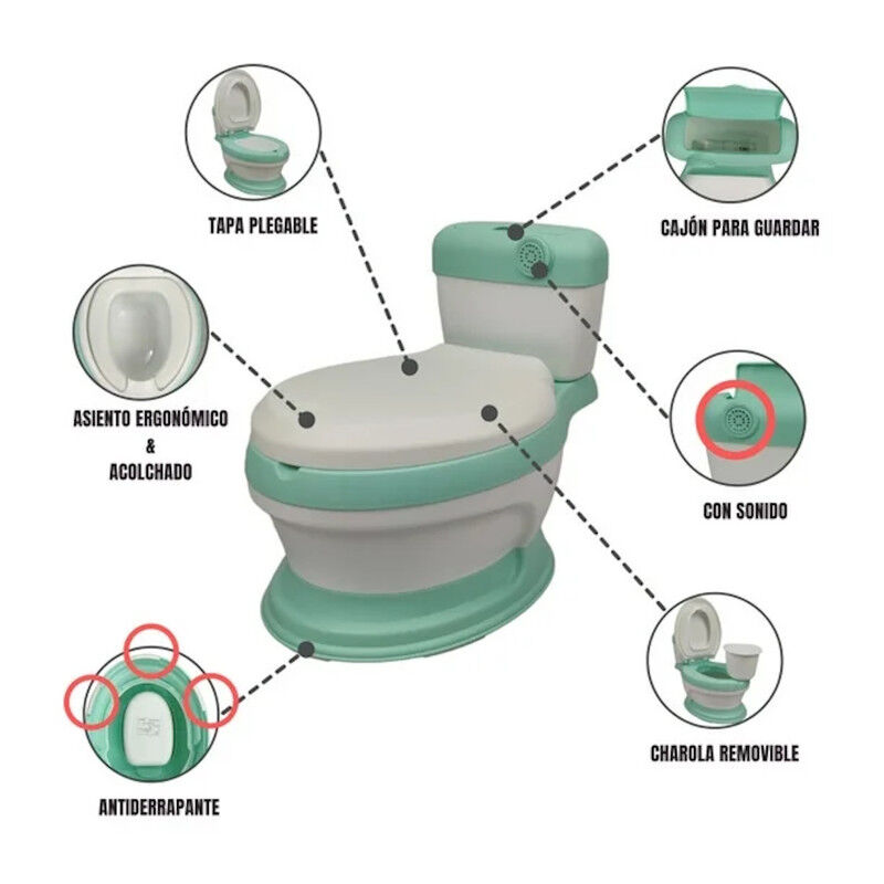Baño Entrenador Verde Acojinado Con Sonido Y An... image number null