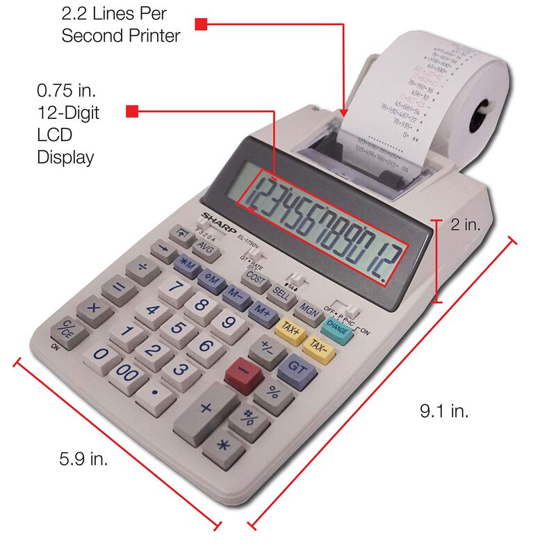 Calculadora De Impresi&oacute;n Sharp El-1750v 2.2 Lps... image number null