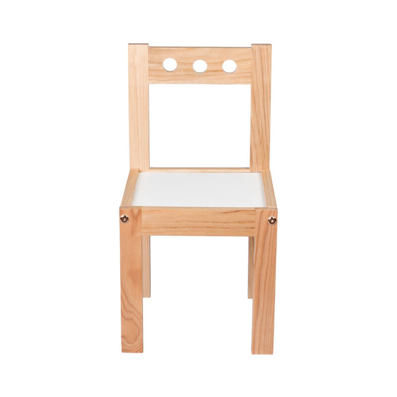 Silla Nórdica Blanca de Madera para Niños Peque... image number null