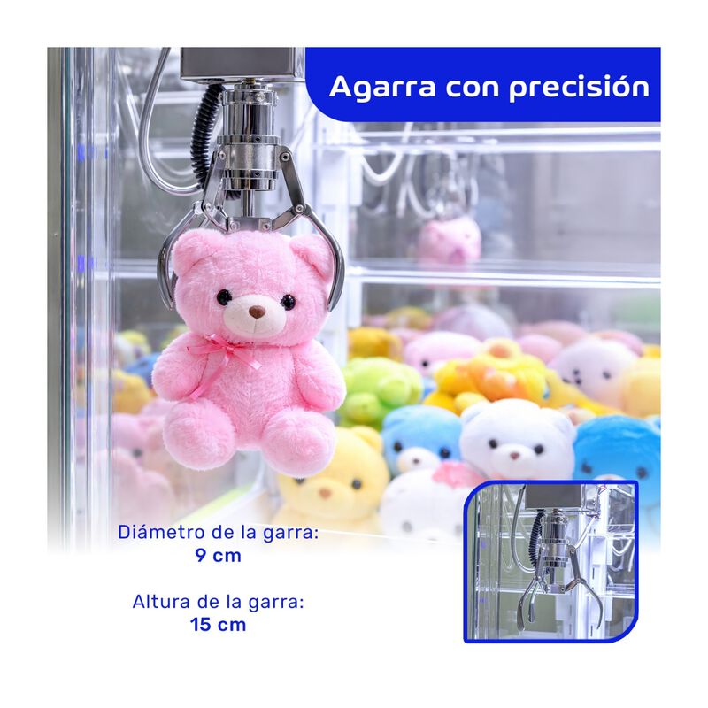 Maquina Garra Peluches Azul Mini Doll Caza Luz ... image number null
