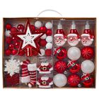 Set De Adornos Navide&ntilde;os Valery Madelyn, 70 Quilates, Rojo Y Blanco