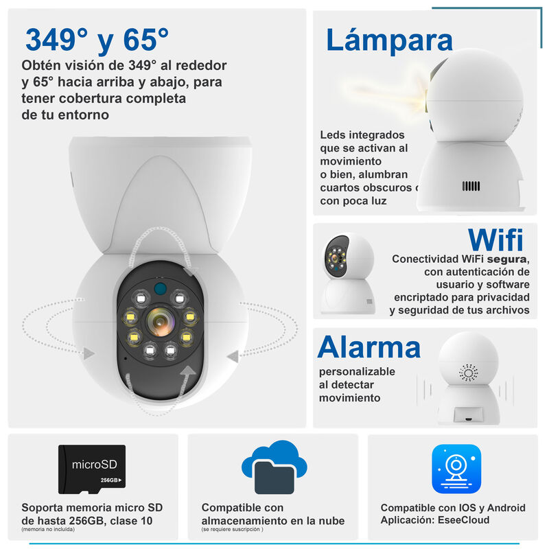 Vak Video C&aacute;mara De Seguridad M10 Wifi Ia Luz N... image number null