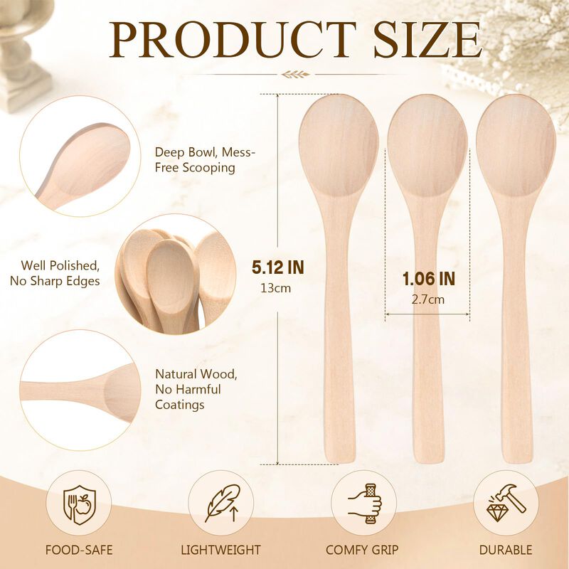 Cucharas Boao De Madera Natural 13 cm - Juego D... image number null