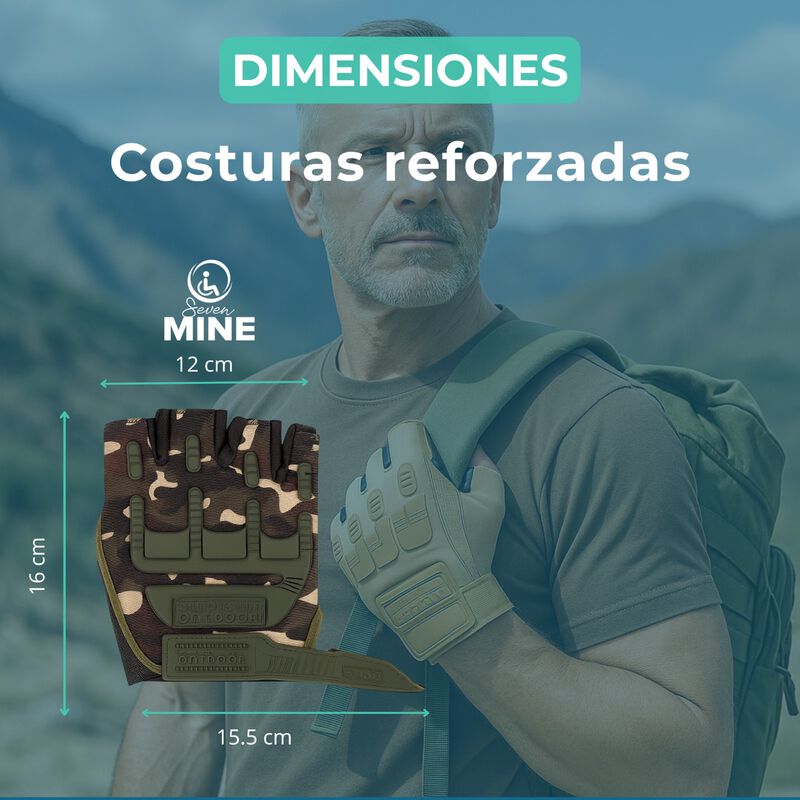 Guantes Tácticos de Medio Dedo Motociclista – P... image number null