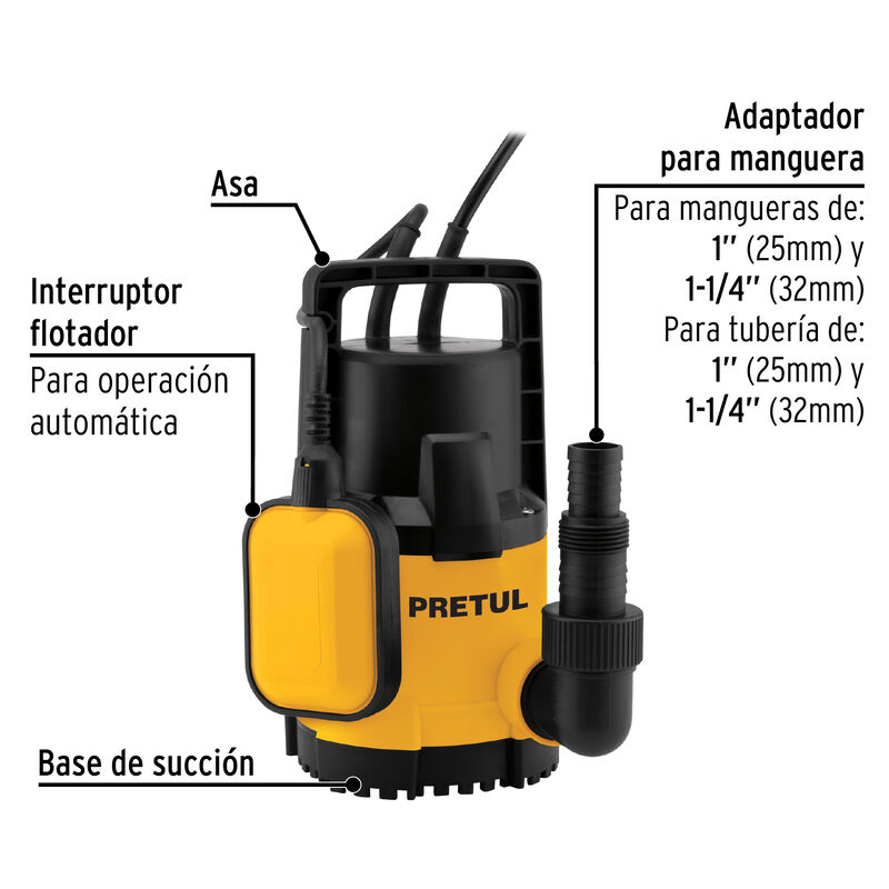 Bomba Sumergible Plástica 1/2 Hp para Agua Limp... image number null