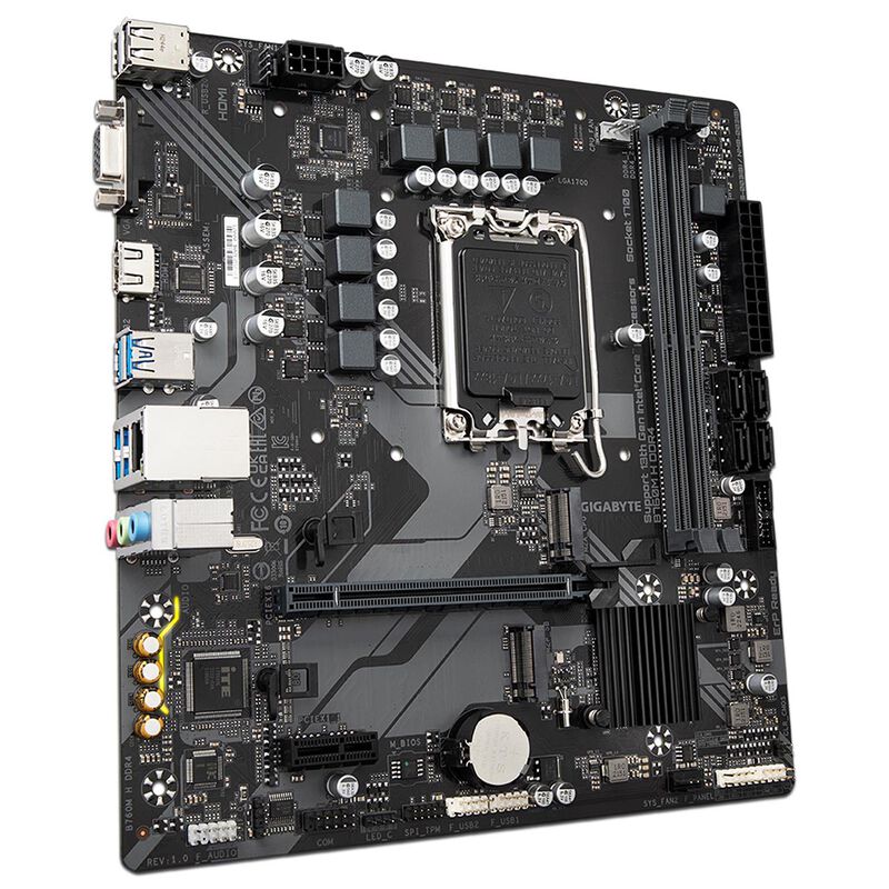 T. Madre Gigabyte B760M H: Socket 1700, DDR4, M... image number null