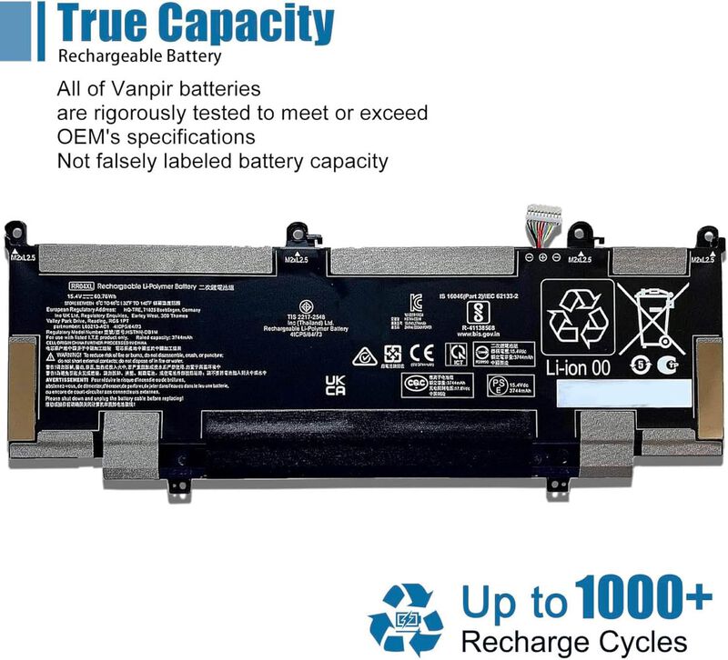 Bater&iacute;a Vanpir Rr04xl 15.4 v 60.76 wh Para Hp S... image number null