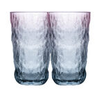 Set De 2 Vasos De Cristal Rosa Y Azul - 305 Ml