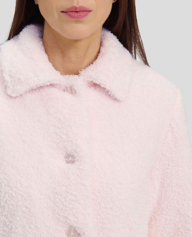 Bata Corta de Borreguillo con Botones Rosa image number null