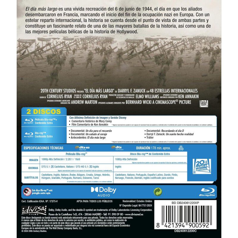 El Dia Mas Largo (Blu-ray + Blu-ray Extras) [Bl... image number null