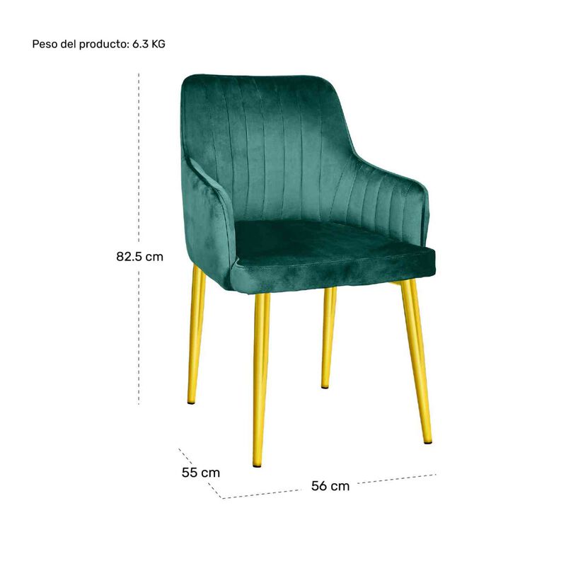Set 2 Sillas Sillones Comedor Modernos Terciope... image number null