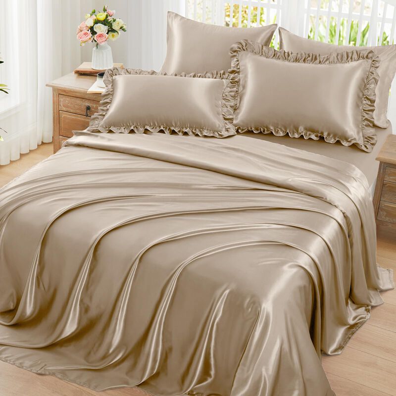 Juego De S&aacute;banas Homiest Queen Beige 6 Pzas Sat... image number null