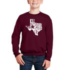 Sudadera De Cuello Redondo Word Art Para Ni&ntilde;o - Everything is Bigger in Texas - Granate