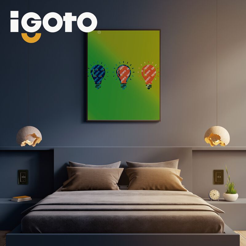 Placa con Contacto Duplex + USB+ USBC Negro iGo... image number null