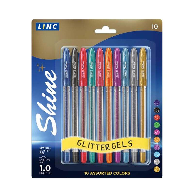 Bol&iacute;grafo De Gel Linc Shine 10 Unidades Surtida... image number null