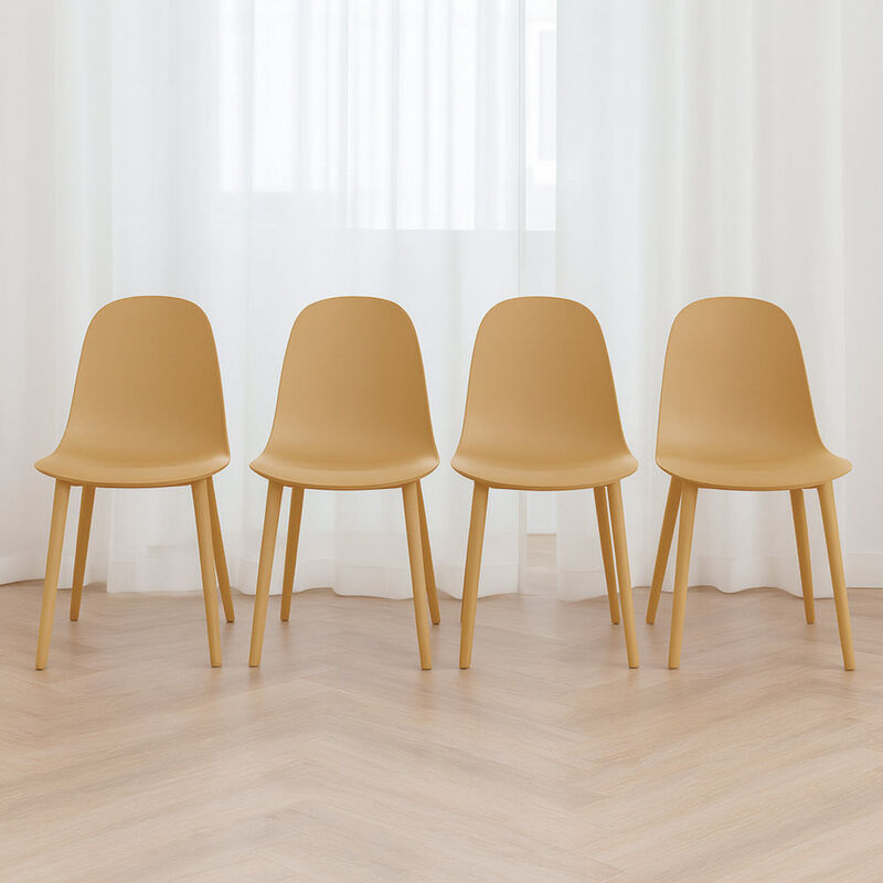 Set de 4 Sillas Ergon&oacute;micas &ndash; Color Mostaza image number null