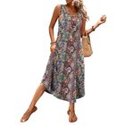 Vestido Wiholl Bohemio Hawaiano Midi con Estampado Paisley