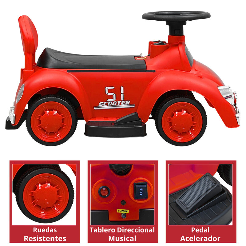 Montable El&eacute;ctrico Para Ni&ntilde;os 6v Con Bast&oacute;n Aju... image number null