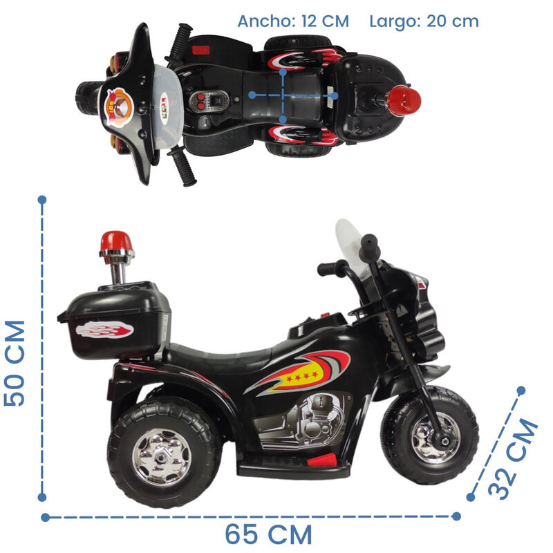 Motocicleta Montable El&eacute;ctrica Infantil Sonido ... image number null