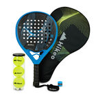 Pala de P&aacute;del Premium con Funda 3 Pelotas y Grip Todos Niveles, Hikeo, 84650
