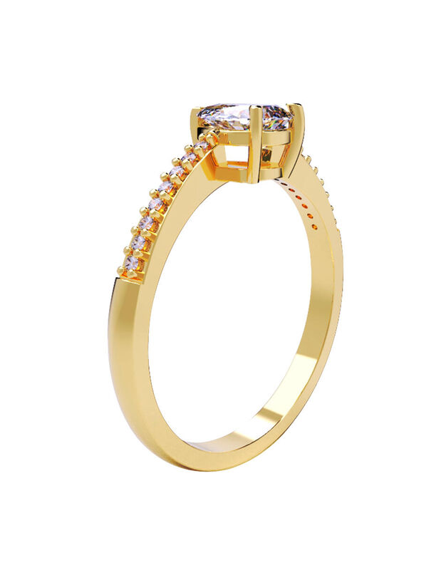 Anillo de Compromiso en Oro de 10K con Circonia... image number null