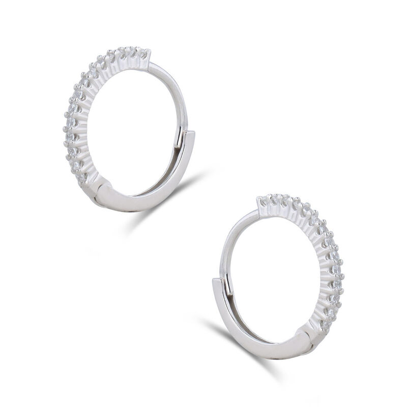 Arracadas Oro Blanco 14k Zirconias 10mm image number null