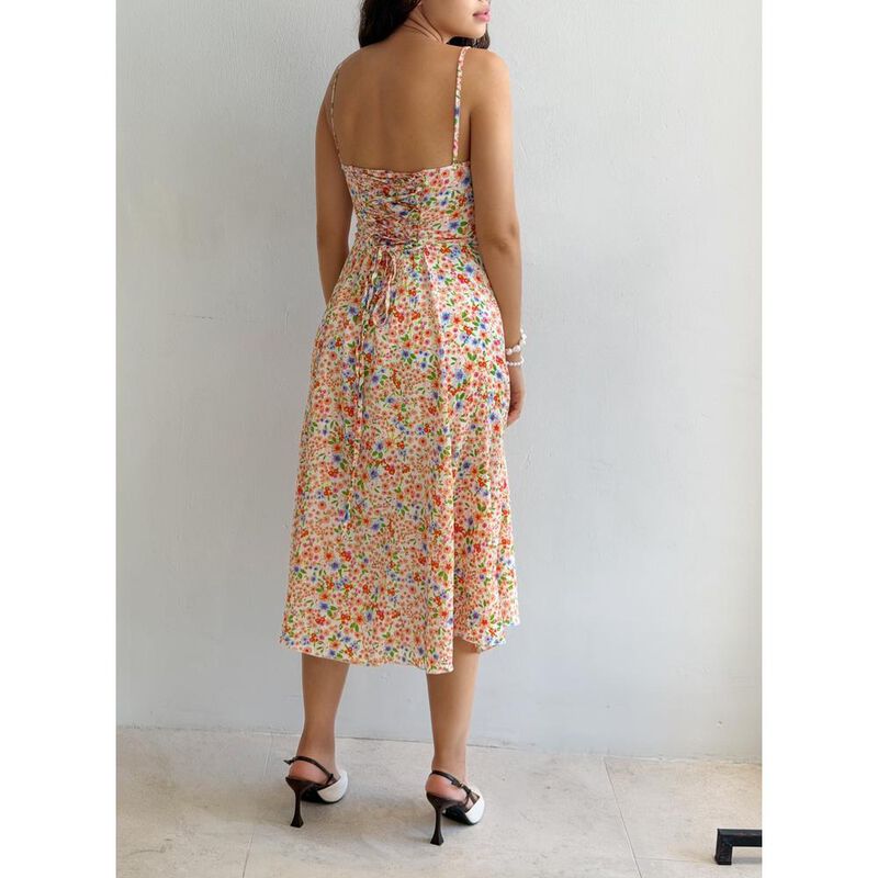 Vestido con corset de flores image number null