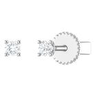 Broqueles De Oro Blanco 14k Con 10pts De Diamante