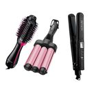 CEPILLO+RIZADORA+PLANCHA ALACIADORA REVLON