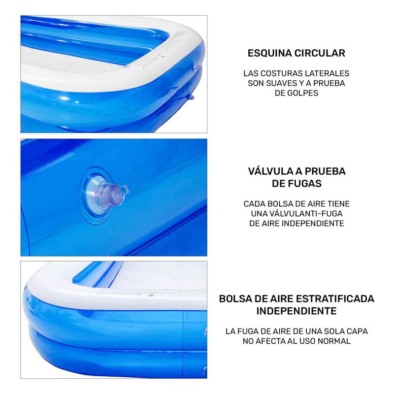 Alberca Inflable Rectangular Familiar 990l 290x... image number null