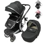 Carriola para Beb&eacute; Asiento Reversible Bambineto Acolchado Ruedas de Goma Plegable Cintur&oacute;n de Seguridad - Negro