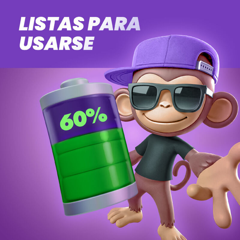 Pilas Baterías AA Recargables Monkey Soul 6 pie... image number null