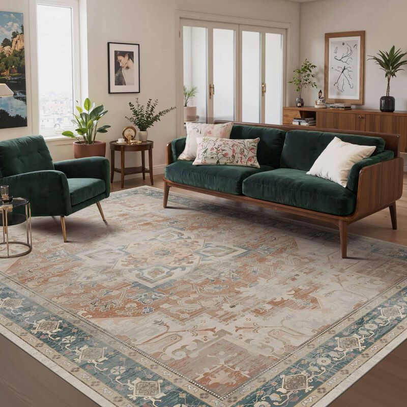 Alfombra Rugxara 6x9 Boho Lavable Color Coral P... image number null