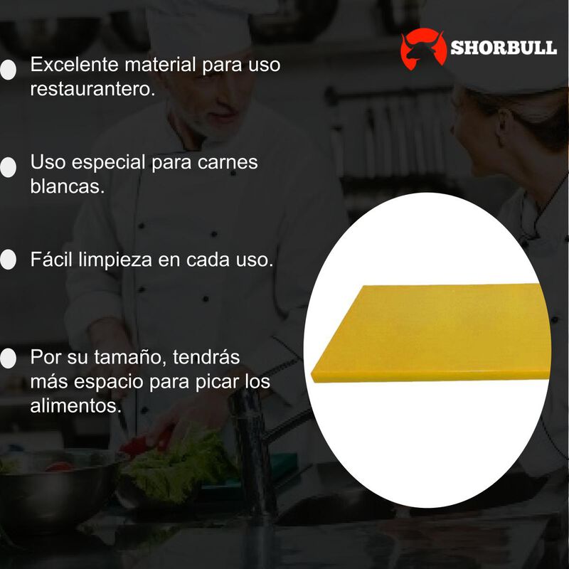 Tabla para picar amarilla Shorbull image number null