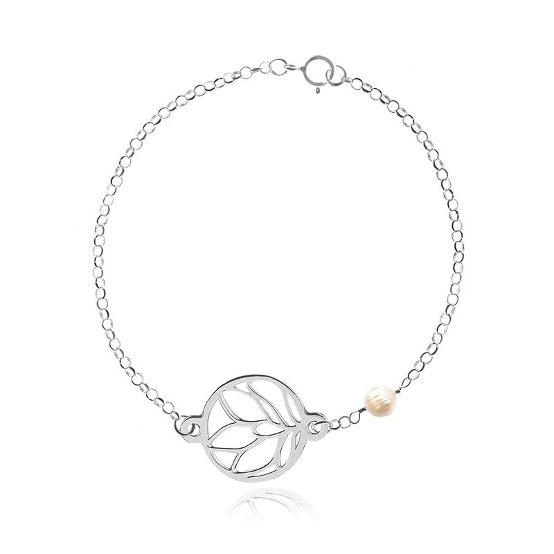 Set de Collar y Pulsera Amapola con Perla Blanc... image number null