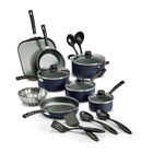 Bater&iacute;a Cocina 18 Piezas Antiadherente Azul Tramontina