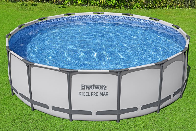 Alberca con estructura redonda 4.57x1.22cm gris... image number null