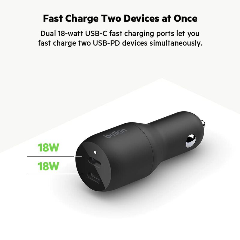 Cargador De Coche Belkin De 36 W Con Doble Usb ... image number null