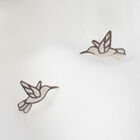 Aretes poste Suerte de colibr&iacute; de plata .925